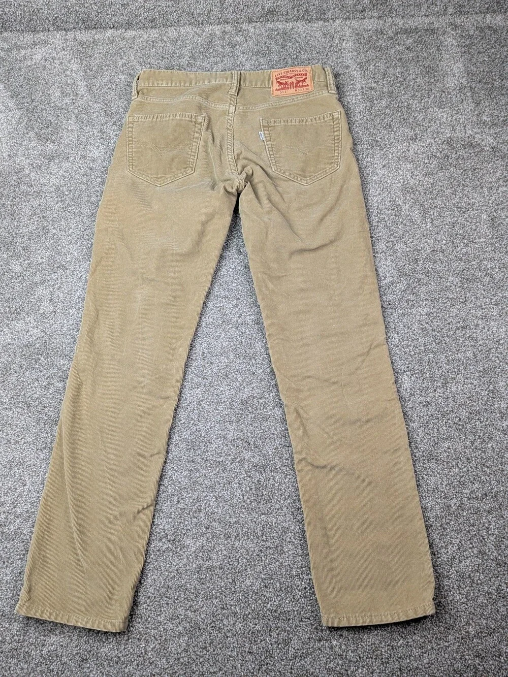 Levis 511 Pants Mens 30x30 Tan Corduroy Slim Fit Zip Fly Casual Stretch